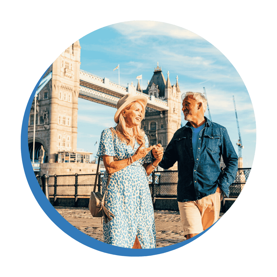 couple traveling in London